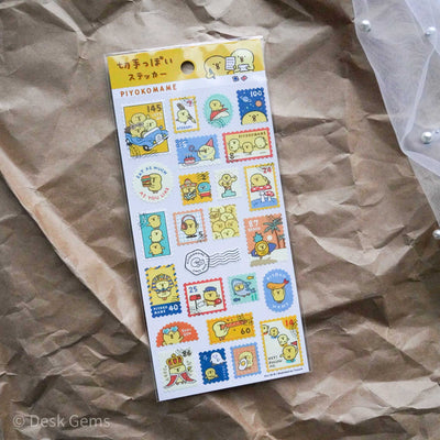 Mind Wave Cute Stamp-shape Stickers - Piyoko Bean