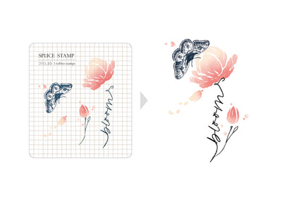 MU Splice Clear Stamps - No. 10 - Butterfly and Peony