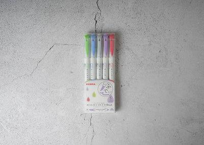 Zebra Mildliner 5 Color Dual-tip Brush Pens - Cool Colors