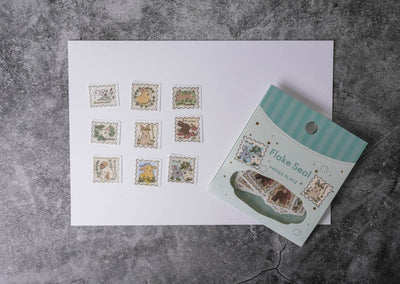 Papier Platz Flake Seals - Bunnies and Flower Stamps 