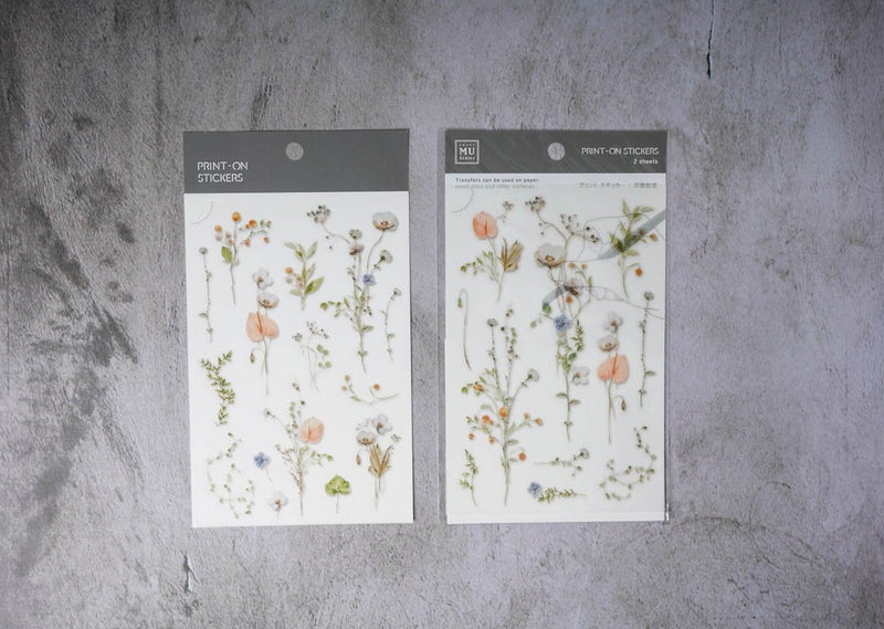 MU Print-on Stickers - No. 160 - Flowers with Stems