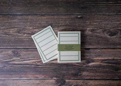 Classiky Letterpress Memo Card - Green