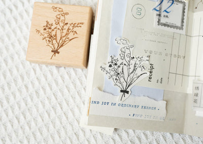 Freckles Tea Wooden Block Stamp - Bouquet 