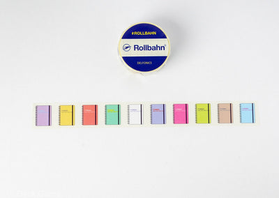 Rollbahn Washi Tape - Notebooks of Pastel Colors 