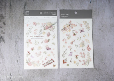 MU Print-on Stickers - Pink Flowers - No. 184 