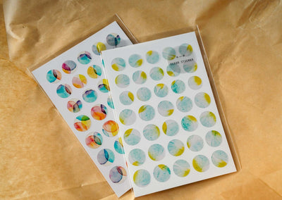 Yohaku Original Clear Stickers - Small and Medium Circles 