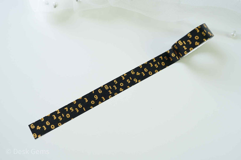MT Washi Tape Sou-sou Special Collaboration - Numbers - Gold and Black