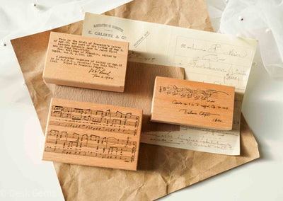 Initial 1 Original Stamp - Musical Notes and Paragraphs 