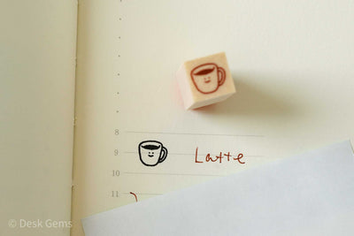 Littlelu Mini Stamps - 1 x 1 cm - Coffee