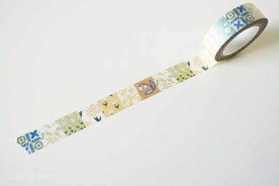 Seitousha Limited Edition Washi Tapes - Embroidery Pattern - Yellow and Green