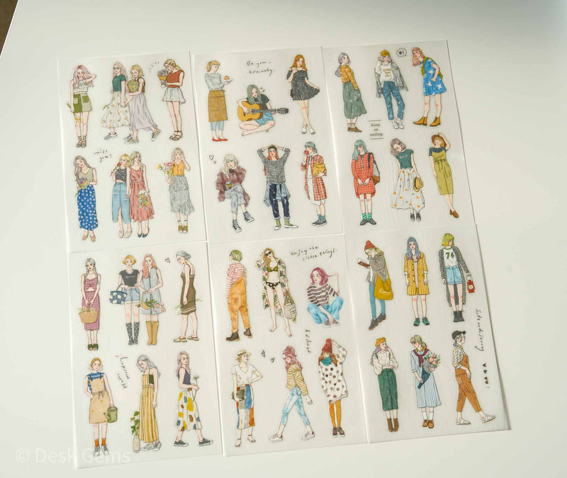 Pion Transfer Stickers - Girls (12 Pieces)