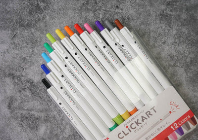 Zebra Clickart Marker Pens 0.6 mm - 12 Color Set ST