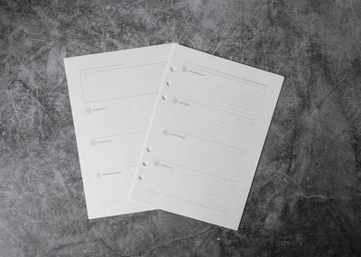 Mark's A5 Planner Inserts - Date free Weekly Horizontal 1
