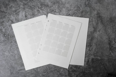 Mark's A5 Planner Inserts - Date free Monthly Calendars