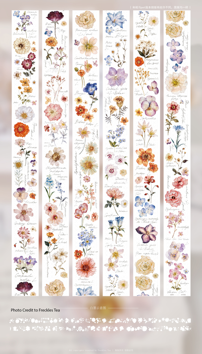 Freckles Tea Vol.1 Tape - Flower Illustrations Full Loop