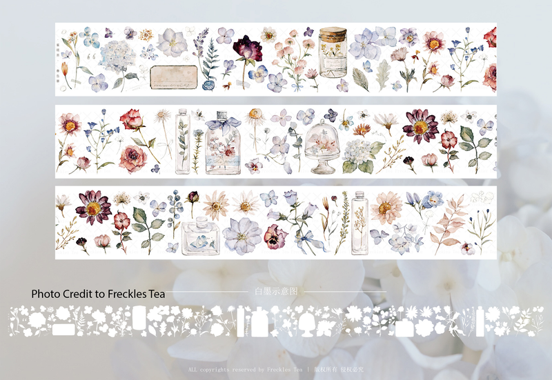 Freckles Tea Vol.1 Tape - Flower Illustrations  Full Loop