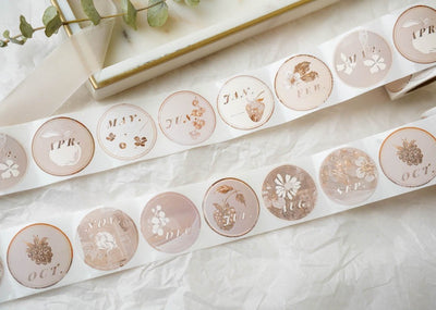 Freckles Tea Date Seals Sticker Roll - Month 