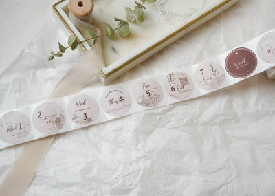 Freckles Tea Date Seals Sticker Roll - Week 