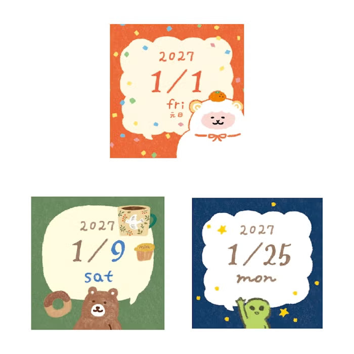 Furukawa Paper Boxed Mini Calendar 2027 - Speech Bubbles