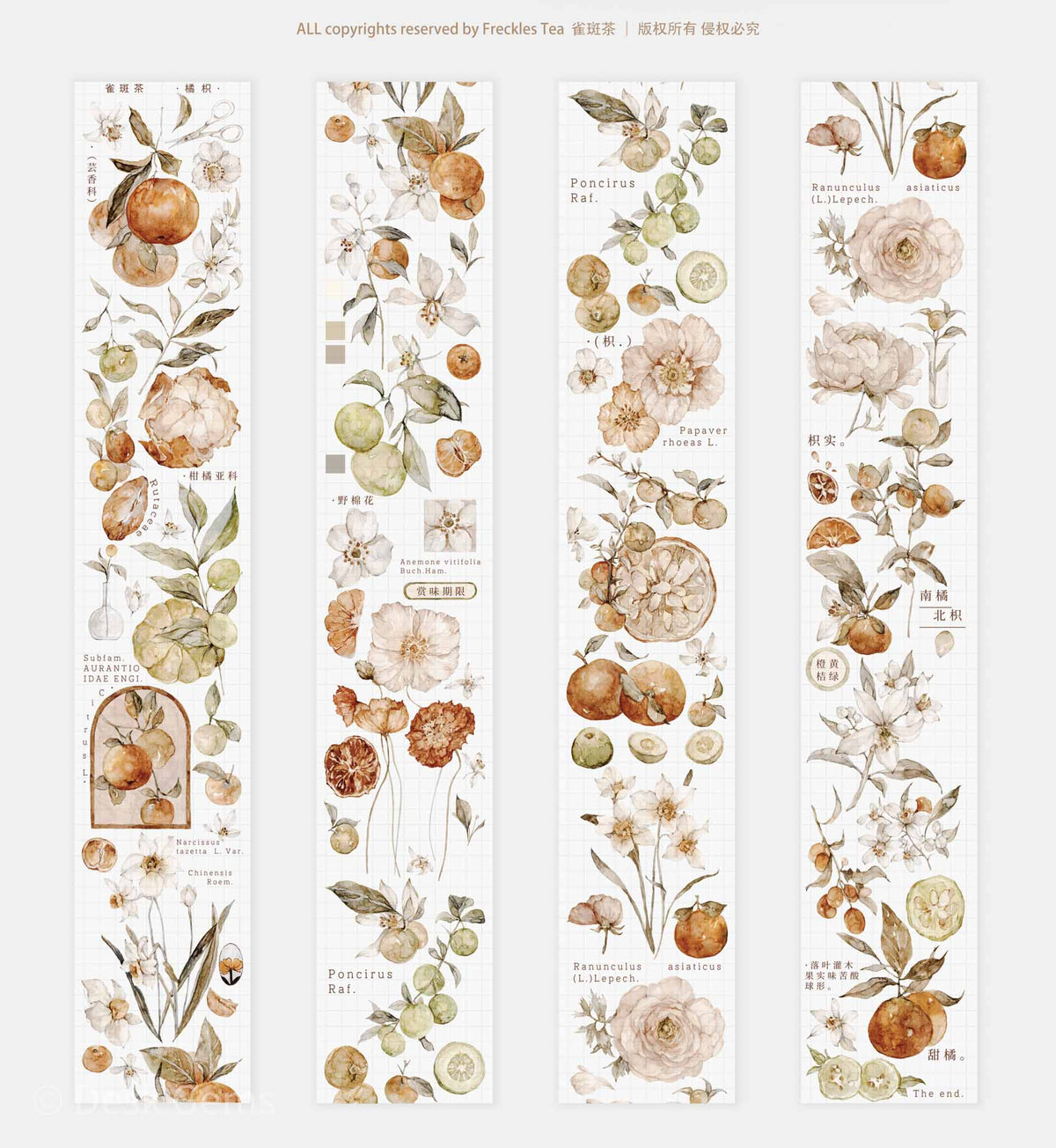 Freckles Tea Vol.3  Pure White Series Tape - Tangerine