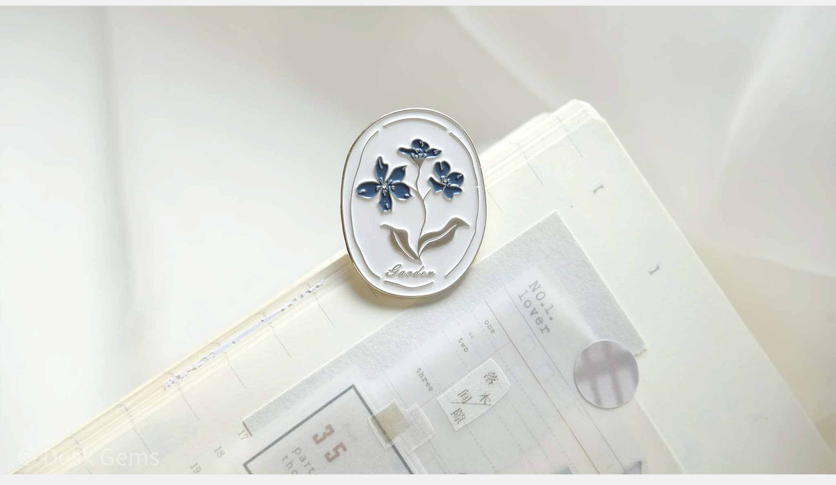 Freckles Tea Vol.3 Metal Clip - Blue Wild Flower