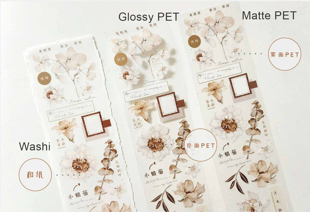 Freckles Tea Vol.3  Pure White Series Tape - Tea Brown