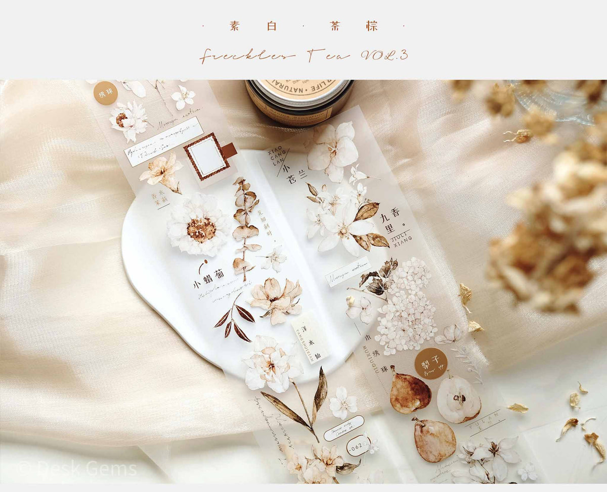 Freckles Tea Vol.3  Pure White Series Tape - Tea Brown