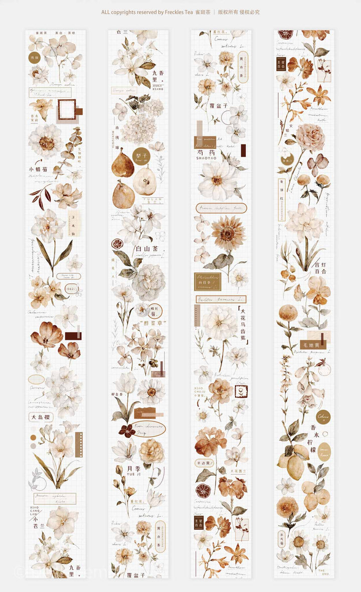 Freckles Tea Vol.3  Pure White Series Tape - Tea Brown