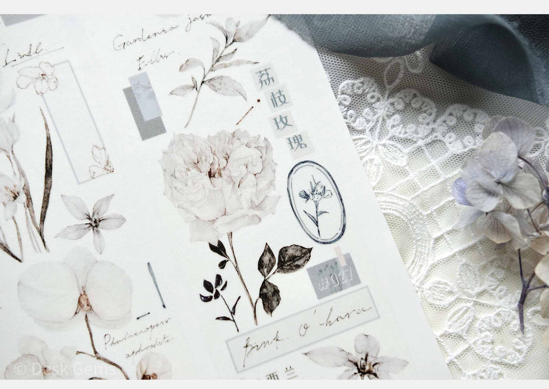 Freckles Tea Vol.3  Pure White Series Tape - Misty Blue