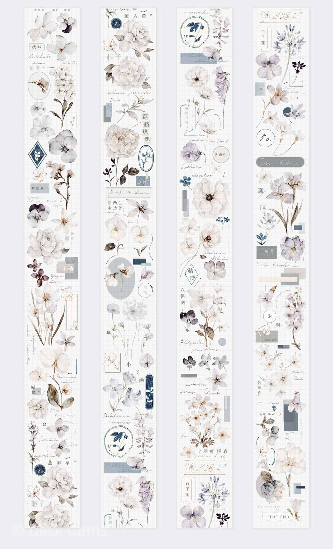 Freckles Tea Vol.3  Pure White Series Tape - Misty Blue