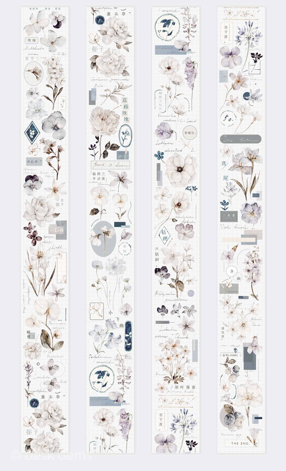 Freckles Tea Vol.3  Pure White Series Tape - Misty Blue
