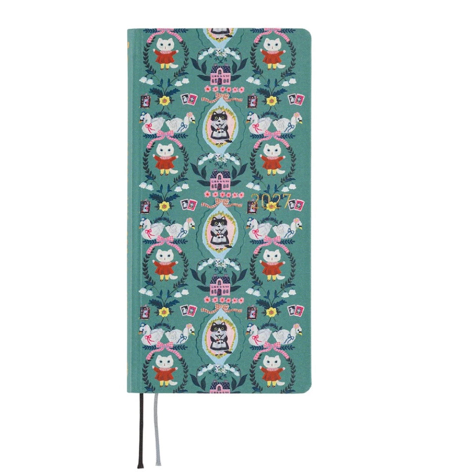 Hobonichi Techo Weeks 2027 - Yumi Kitagishi: White Cat Wallpaper