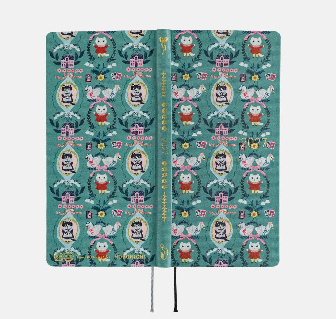 Hobonichi Techo Weeks 2027 - Yumi Kitagishi: White Cat Wallpaper