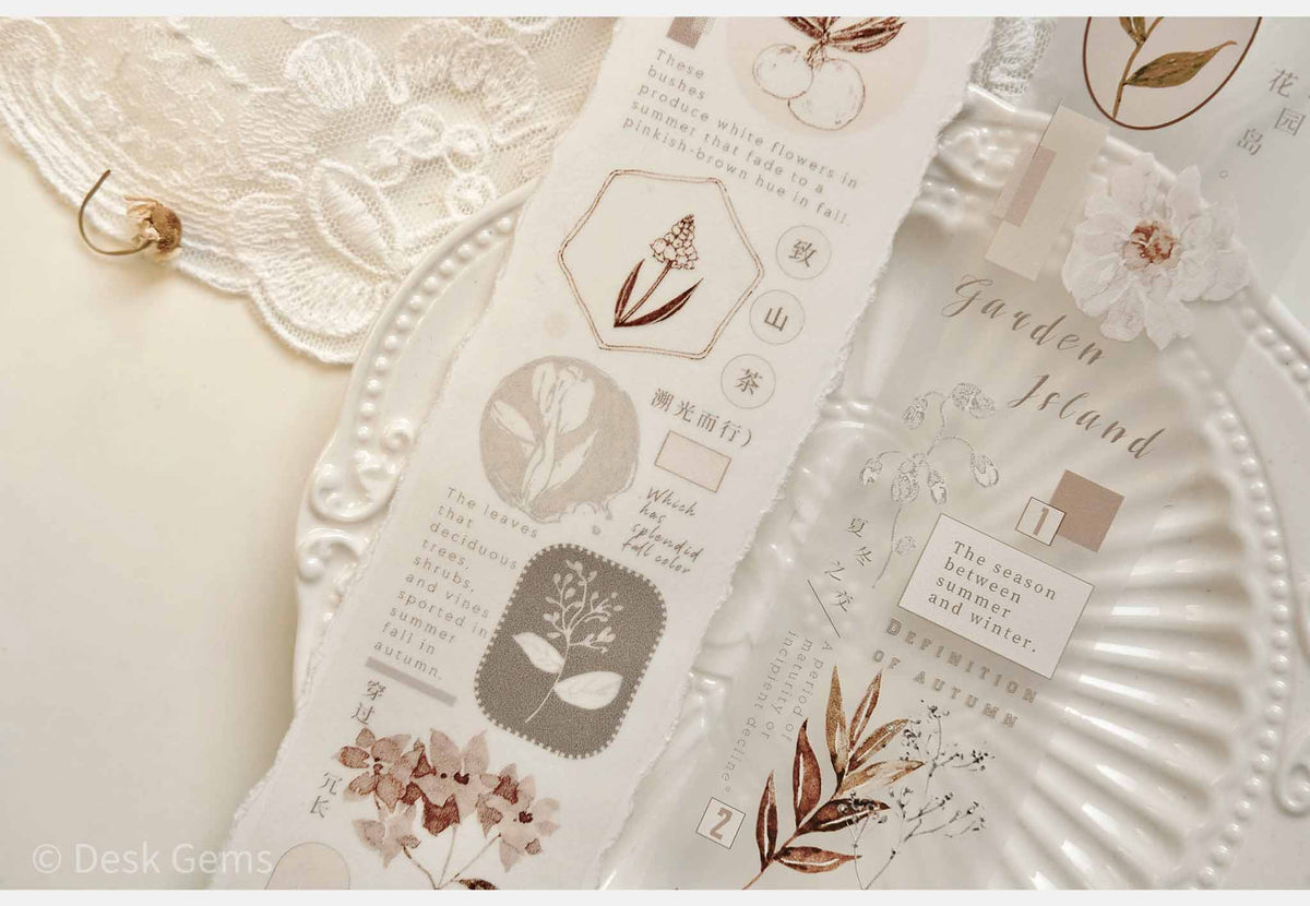 Freckles Tea Vol.3  Pure White Series Tape - Foliage