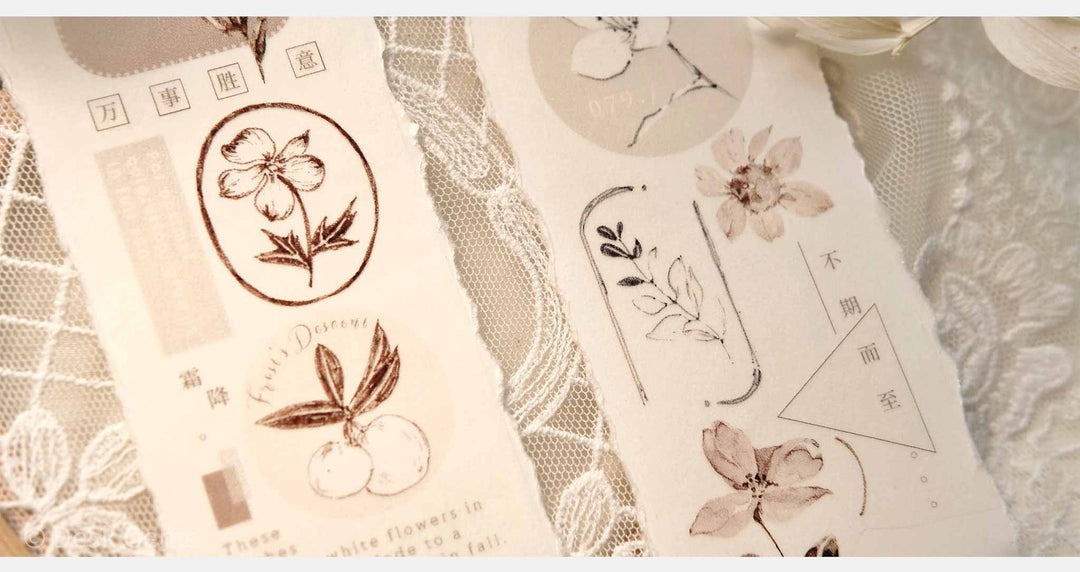 Freckles Tea Vol.3  Pure White Series Tape - Foliage