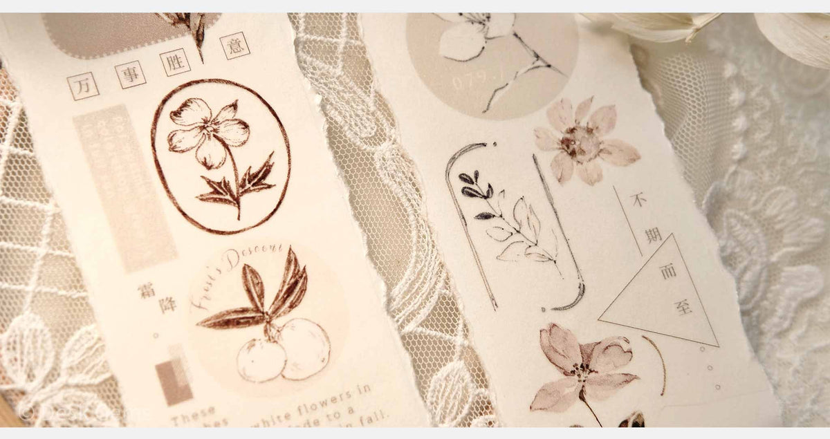 Freckles Tea Vol.3  Pure White Series Tape - Foliage