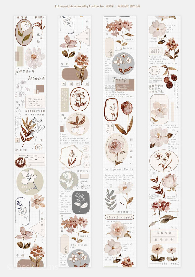 Freckles Tea Vol.3  Pure White Series Tape - Foliage