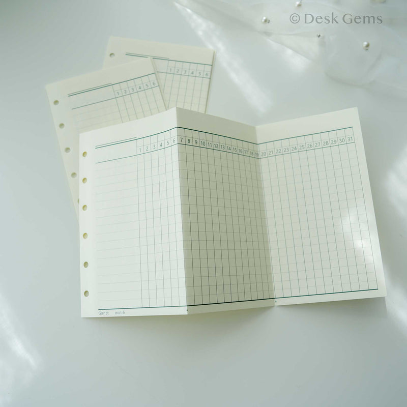 Atabo Accordion Fold Insert - Monthly Gantt Chart (date-free)