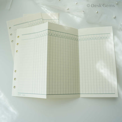 Atabo Accordion Fold Insert - Monthly Gantt Chart (date-free)