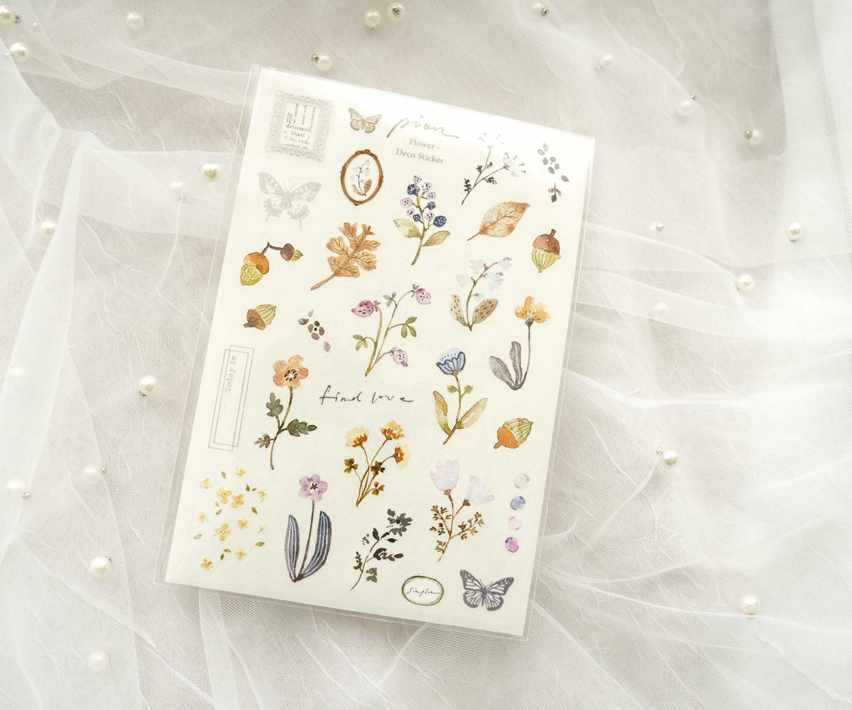 Pion Die-cut Paper Stickers - Flower