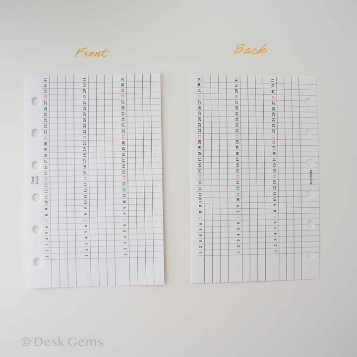 Desk Gems Le Mien Inserts - Multiple Habit Trackers (M6)
