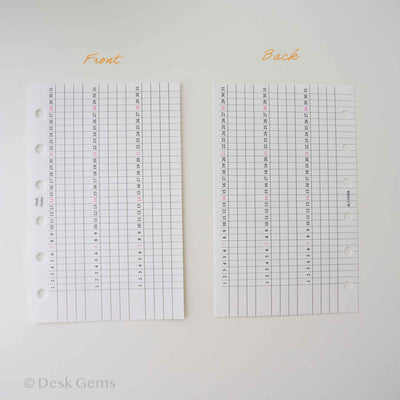 Desk Gems Le Mien Inserts - Multiple Habit Trackers (M6)