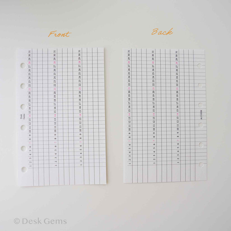 Desk Gems Le Mien Inserts - Multiple Habit Trackers (M6)