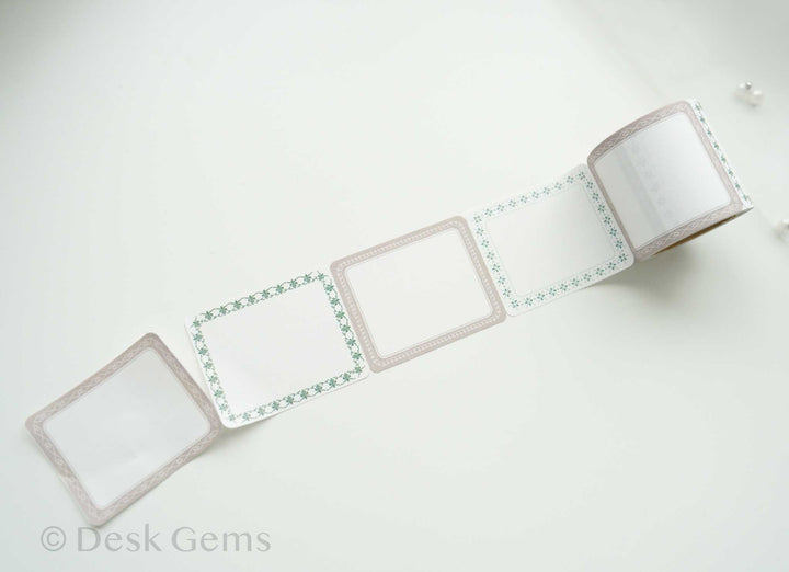 Papier Platz Sticky Note Roll - Classic Frame - Green and Brown