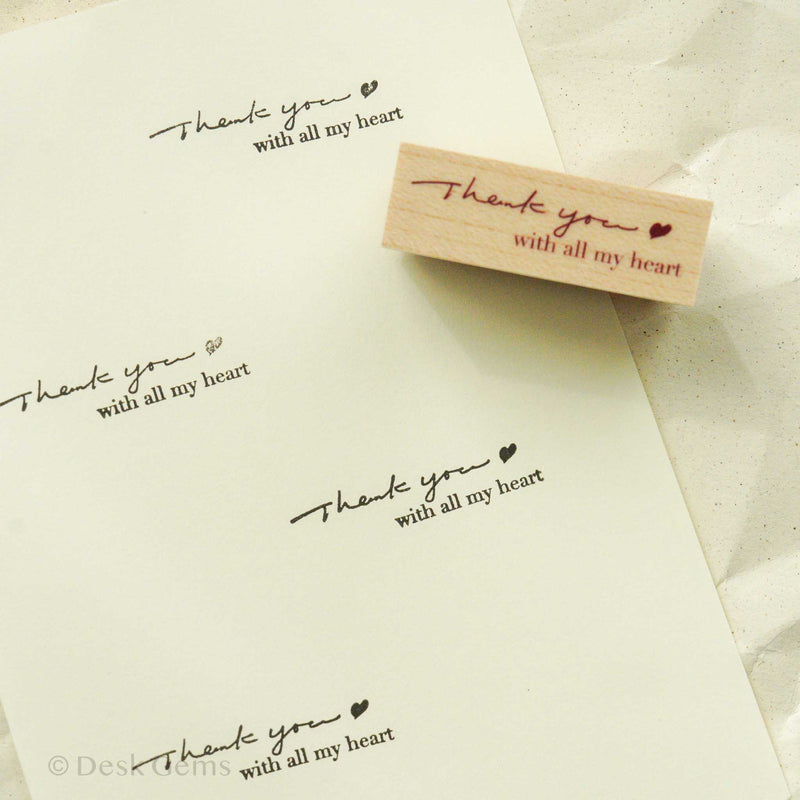 Desk Gems Studio Original Stamps - Heartwarming Messages (Rubber) - Thank you with all my heart