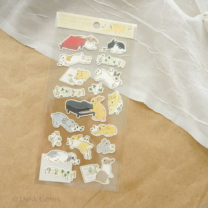 Shinako Moriyama Original Sticker - Bunny and Music