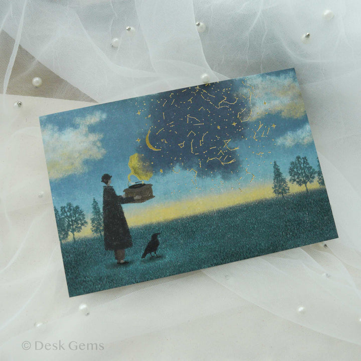 Cozyca X Akira Kusaka Foiled Postcard - Nocturne Radio