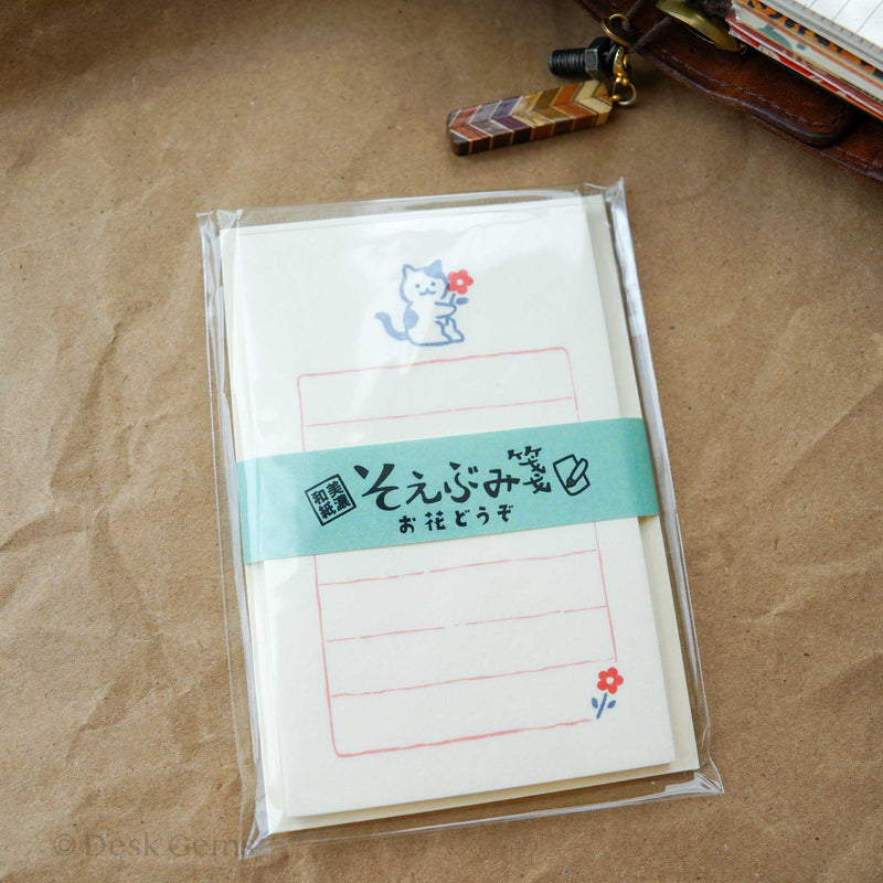 Furukawa Paper Letter Set - Cat and Flower