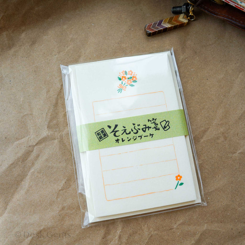 Furukawa Paper Letter Set - Orange Flower