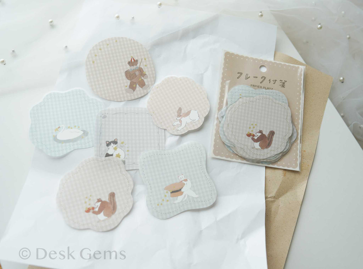 Papier Platz × Tobimatsu Shoichiro Flake Memo Stickers - Gingham Club